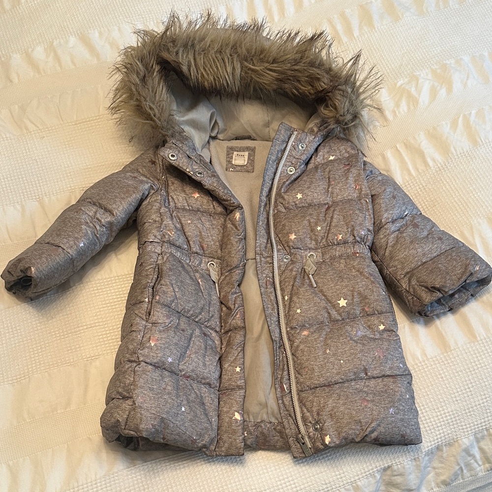 Baby Gap Star Gray Puffer Coat size 3T